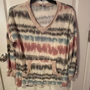 NWOT White Birch colorful pastel long sleeve top